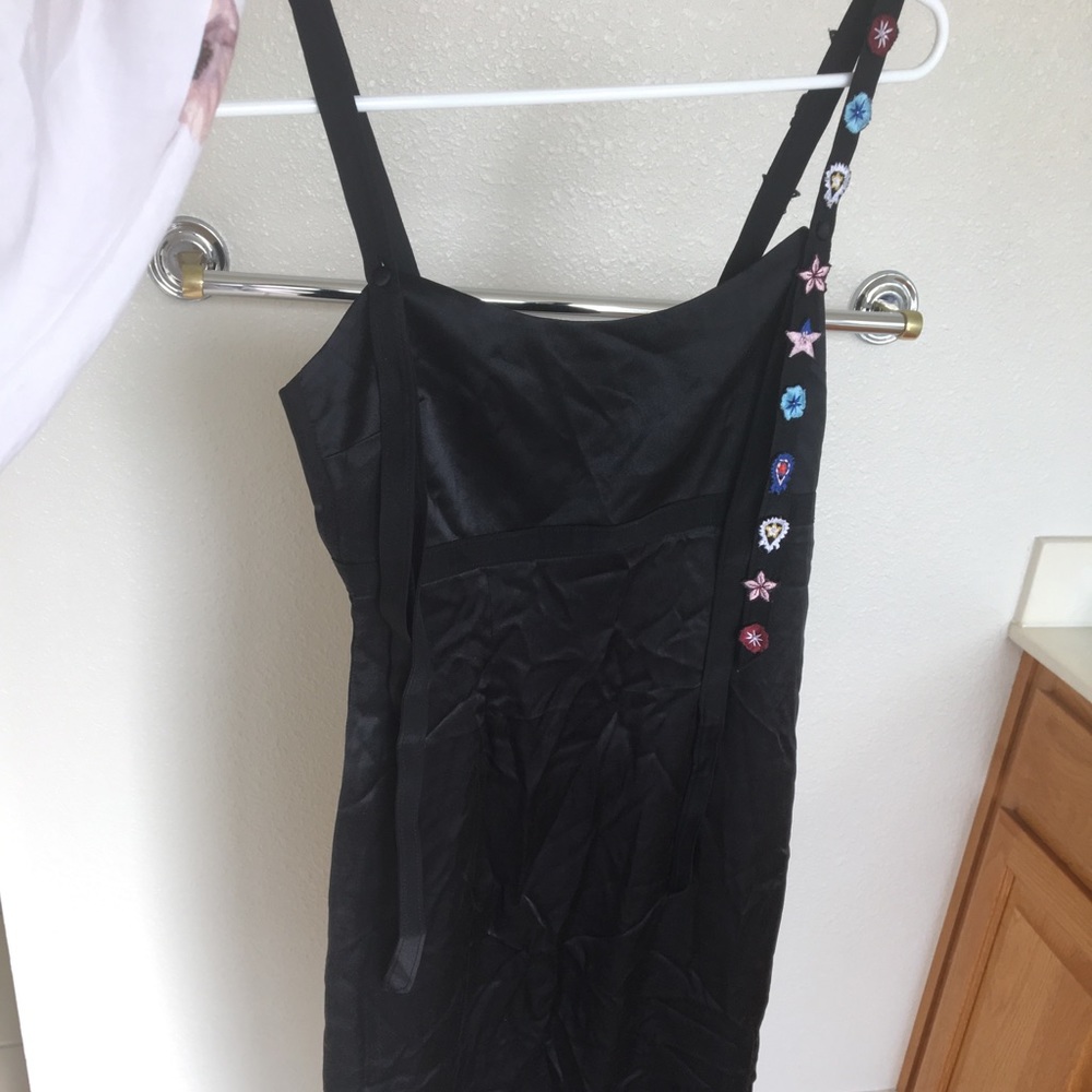 Maje Black Silk Midi Dress